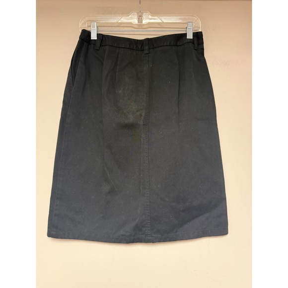 Eddie Bauer Signature Twill Midi Skirt Black Cotton Classic Versatile Size 6 - Picture 6 of 7